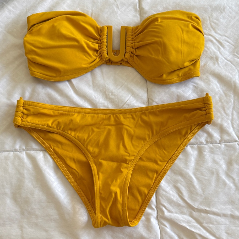 Zimmermann Mustard Strapless Bikini Set
